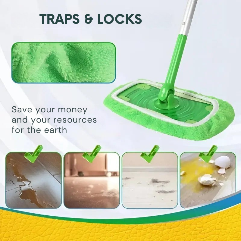 Ένας έξυπνος και βιώσιμος καθαρισμός με αυτές τις πλενόμενες θήκες σφουγγαρίσματος (x4) 