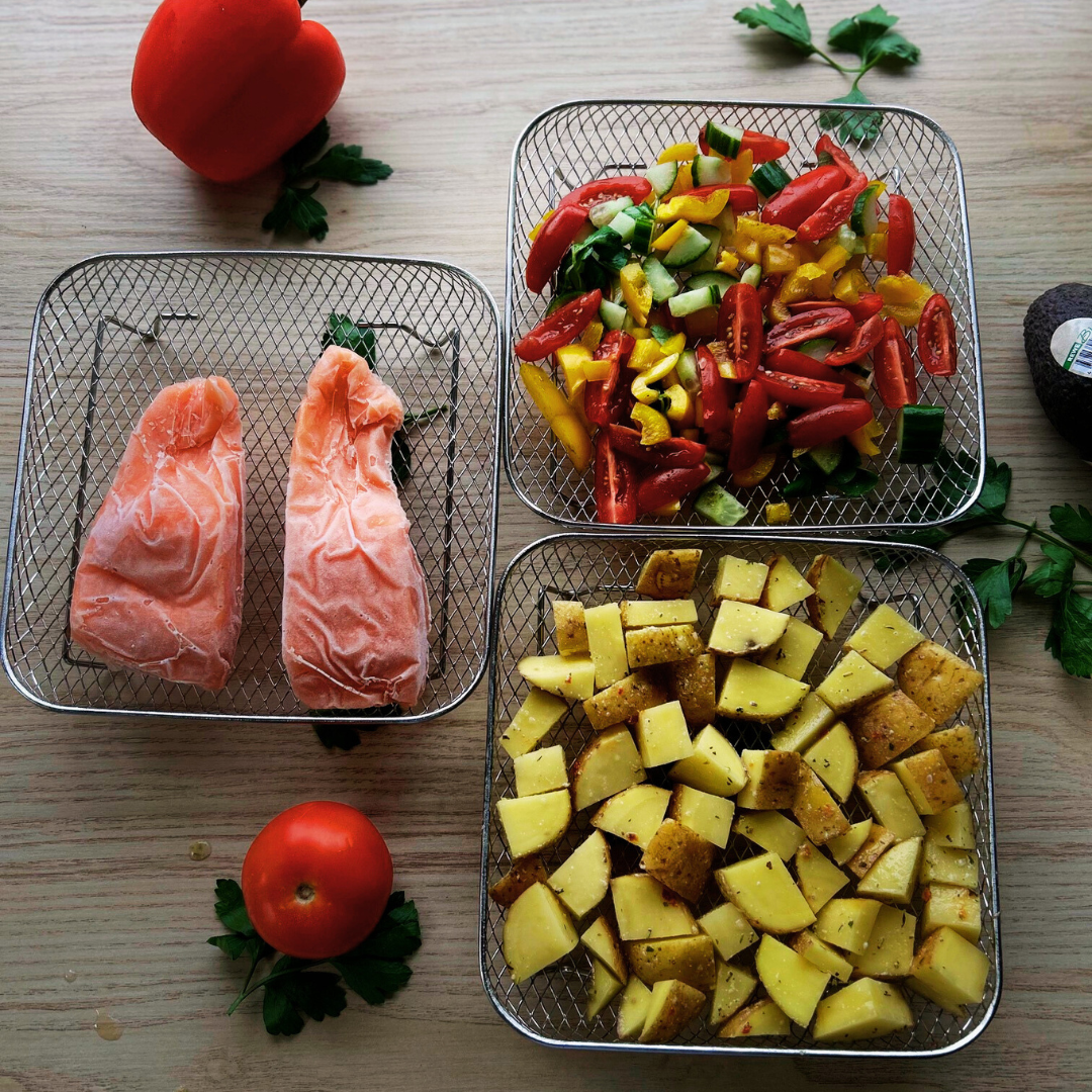 Pinoittavat korit tasaiselle kypsennykselle ilmassa (x3) 