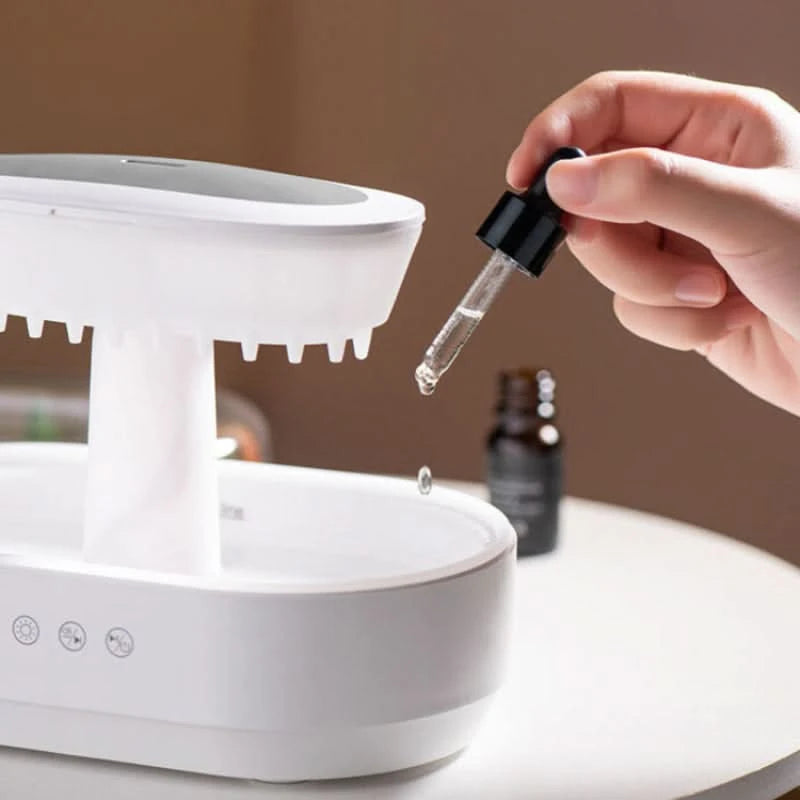 Diffusor med regneffekt - lyd, tåke og stemningslys 