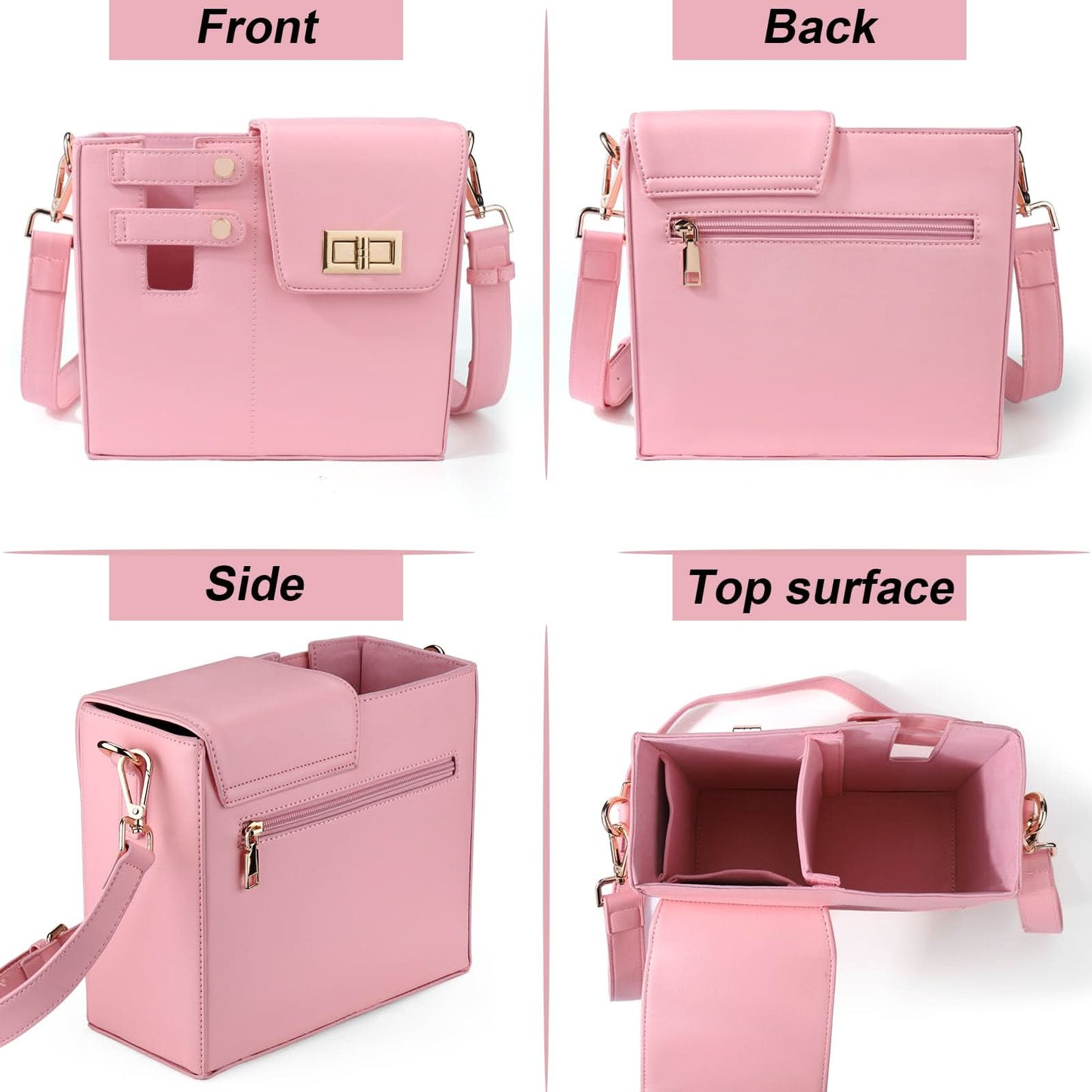 Chic bag with integrated cup holder for active women 