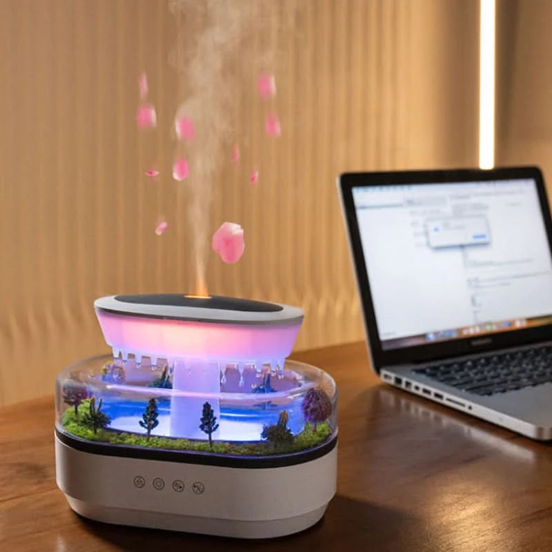 Diffusor med regneffekt - lyd, tåke og stemningslys 