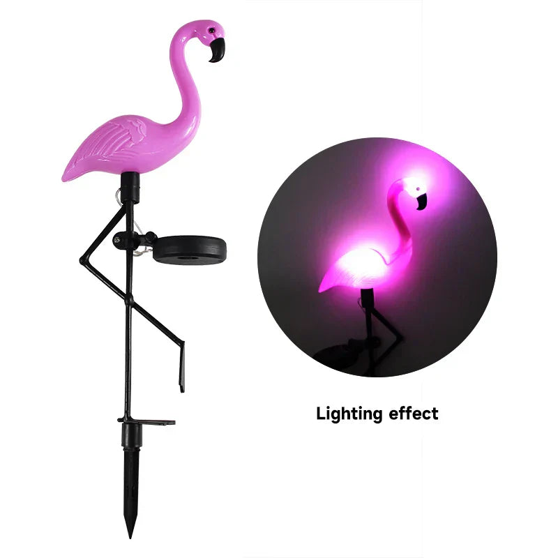Flamingo Roz solar luminos – Grădină magică noaptea 