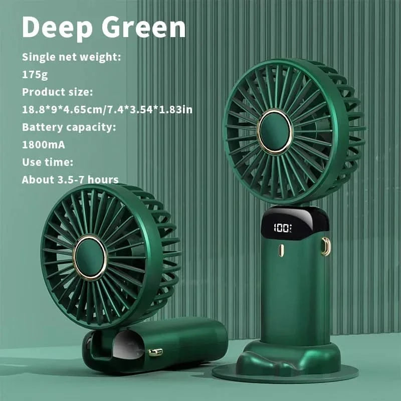 Mini ventilador potente con pantalla LED inteligente 