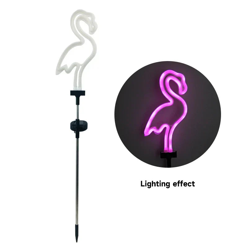 Flamingo Roz solar luminos – Grădină magică noaptea 