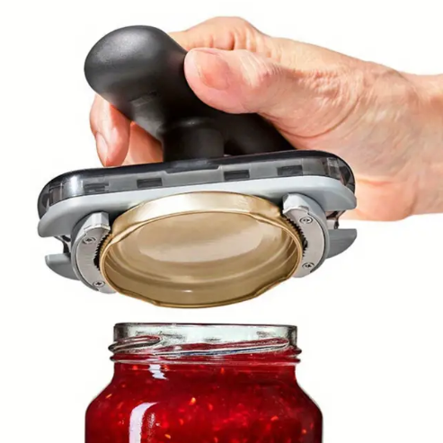 Ergonomikus üvegnyitó, amellyel erőfeszítés nélkül nyithatja ki a befőtteket 