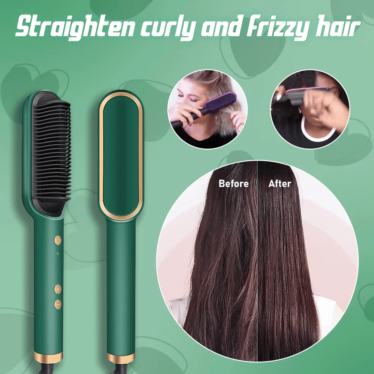 Smooth hair in 2 minutes with a heated brush 