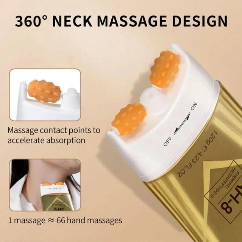 Crema reafirmante para el cuello con masajeador integrado 