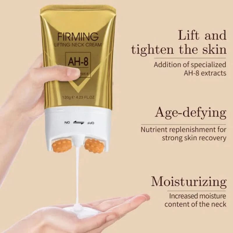 Crema reafirmante para el cuello con masajeador integrado 